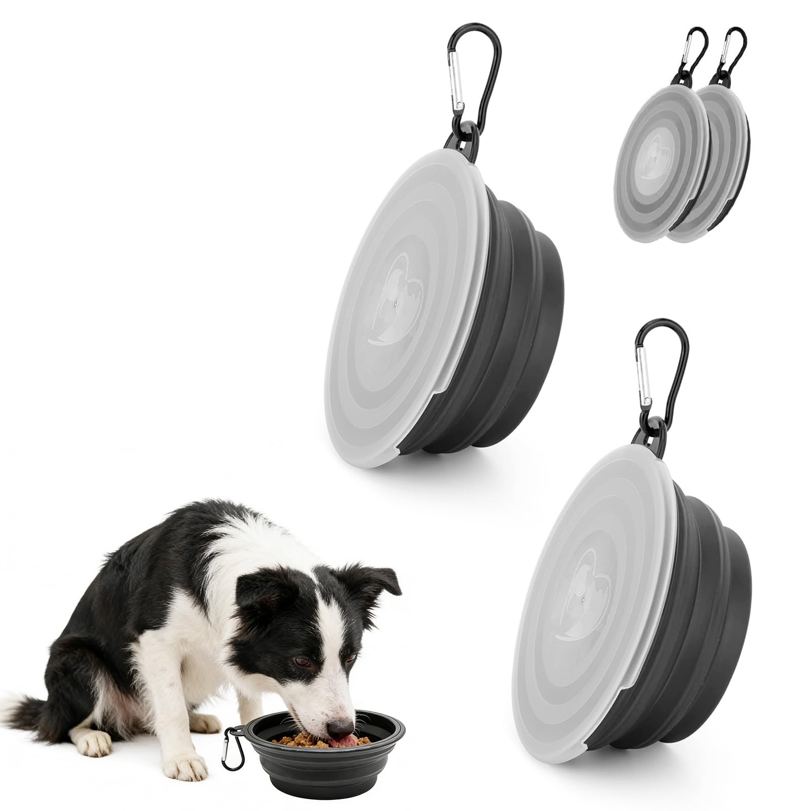 Bols de voyage pliables 350 ml en silicone contre la déshydratation du chien