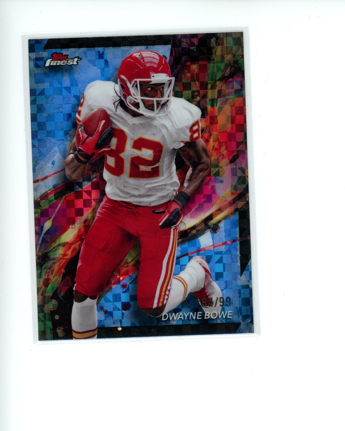 2024 Topps Finest Blue Checkerboard Refractor #39 Dwayne Bowe #d 84/99