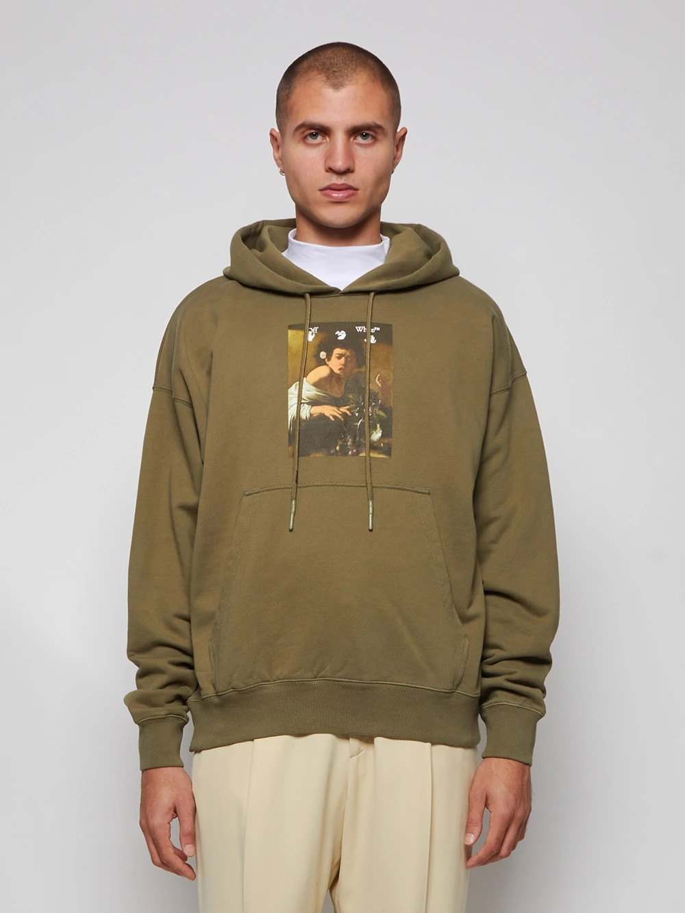 Off-White Green Caravaggio Boy Oversized Skate Hoodie | Size M FW21 RRP $620 image 2