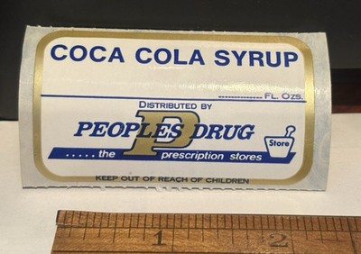 Vintage COCA-COLA Syrup Medicine Bottle Label People s Drug Stores