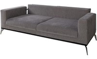 Sofa 3 Sitzer Couch Dreisitzer Grau Polstersofa Mit Kissen Wohnzimmer