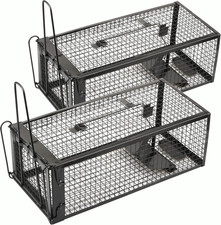 2-Pack Humane Live Mouse Rat Traps for Indoors and Outdoors (Black)