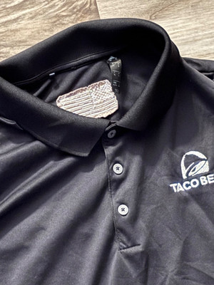 Taco Bell Manager Employee Armed Forces Adidas Solid Black Polo Golf Shirt XL