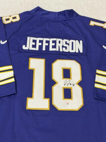 Justin Jefferson Minnesota Vikings Signed NFL Football Jersey COA