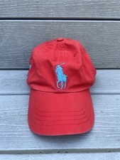 POLO Ralph Lauren 3 Big Pony Logo Adjustable Youth Baseball Cap Hat red 4-7 yrs