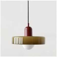 Retro Nordic Glass Chandelier Ceiling Light Green Bauhaus Dining Living Bar Lamp