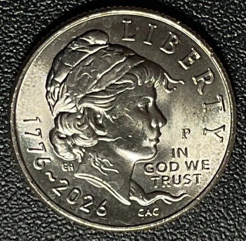 Emerging Liberty Dime 1776-2026 P, with DIE CRACK UNDER BUST ERROR