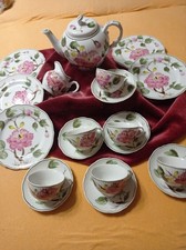 August Warnecke 19 teiliges Teeservice Hybiskus / Hibiskus für 5 Personen