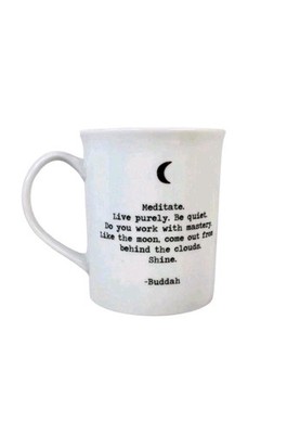 Buddah Meditate Live Purely Be Quiet White Mug Coffee Cup Fringe Studio Buddha