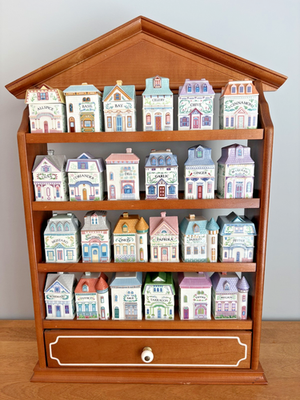 Lenox Spice Village 1989 COMPLETE Rare 24 Jar Set W/ Display Rack