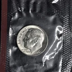 1964 D BU 90% Silver Roosevelt Dime from Sealed Mint Set in Original Cello