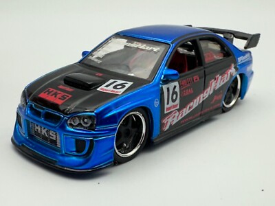 Jada Toys Diecast Import Racer Subaru Impreza WRX, Blue & Black, 1