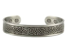 Chunky Copper with Pewter Finish Magnetic Bracelet/Bangle Danish Design 6 Mag...