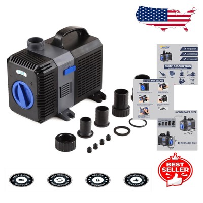 Heavy-Duty 2115 GPH Submersible Pump with 18.3 FT Max Height - Koi & Garden