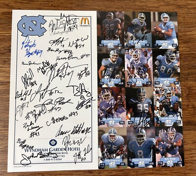 2005 North Carolina Tar Heels Autographed Football Card Set