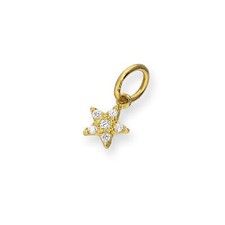 9ct Gold & Clear CZ Crystal Star Charm Night Sky Charms