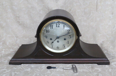 1920 SETH THOMAS 113 WESTMINSTER CHIME 8 DAYS TAMBOUR CASE WOOD