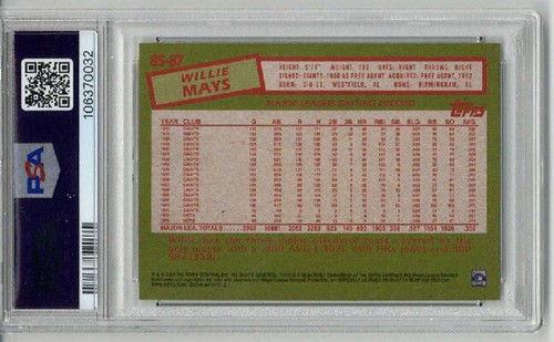 2020 TOPPS 1985 TOPPS 35th ANNIVERSARY WILLIE MAYS CARD GIANTS PSA 10 LOW POP 5 - Picture 2 of 2