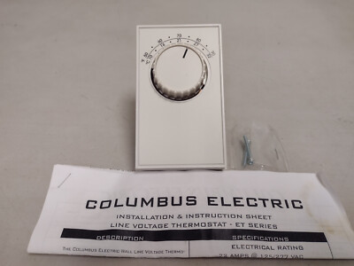 COLUMBUS Catalog #ET5SS / Line Voltage Heating Thermostat / 125/250/277VAC - NOS