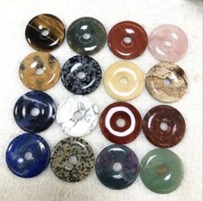 Natural Crystal Stone Peace Buckle Dount 50mm Pendant Gifts DIY Making Jewelry