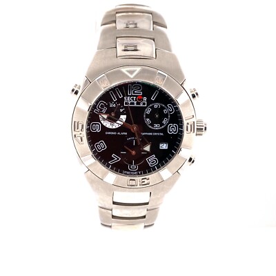 Sector Chronograph Alarm Edelstahl Sportuhr