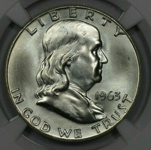 1963 Ben Franklin Silver Half Dollar Coin rare