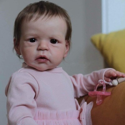 60cm lebensechte Reborn Baby Mädchen Puppe weichen Stoff Körper handgefertigt Ki