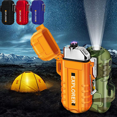 Waterproof Electric Lighter Dual Arc Plasma Flameless Windproof USB Rechargeable