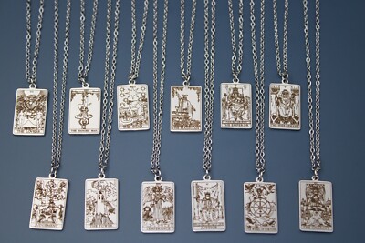 Halskette Tarokarten Edelstahl Wahrsagen Hexen Damen Frauen Modeschmuck Geschenk