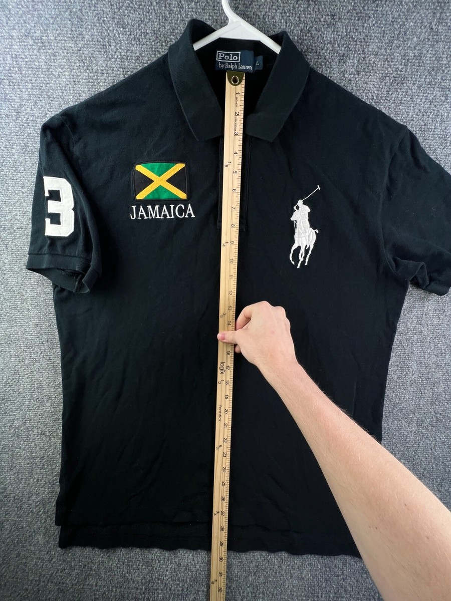 Polo Ralph Lauren Men's Jamaica Polo Big Pony Black Large #3 Flag