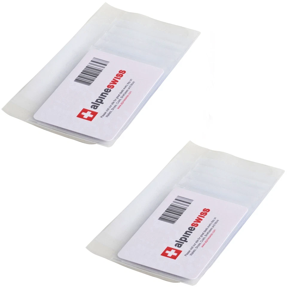 Alpine Swiss Set of 2 Checkbook Plastic Insert 6 Page Card Holder Picture Window - Image 4 of 4