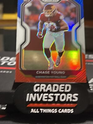 #ad Chase Young Washington 2020 Prizm Parallel Red White amp; Blue #383 RC $1 Shipping $20.00