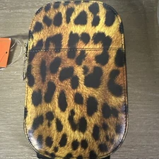 Monarque Leopard Print Crossbody Bag Front Pocket, Back Card Pocket