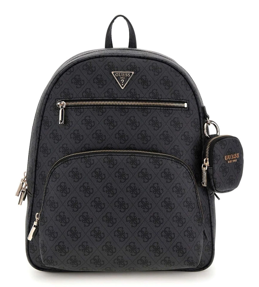 GUESS Power Play II Tech Backpack L Rucksack Rucksack Coal Logo dunkelgrau Neu