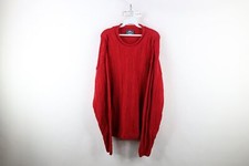 Vtg 90s Streetwear Mens Large Faded Argyle Diamond Cable Marled Knit Sweater USA