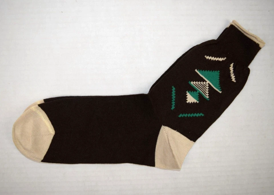 Calcetines Vintage King James Argyle Años 40 50 Niños Mujer Talla 9 Negro Verde 8" x 7" Foto 2 de 4