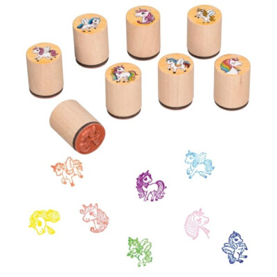 Goki Stempelset  Einhörner  Holzstempel Stempel für Kinder   super Qualität