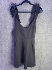 FANCYINN Women Sexy Fancy Lace Spaghetti Strap Blackless Mini Size XL