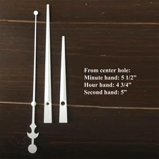 DHORCAS (#02) Quartz Clock kit, 1/4",1/2",3/4", 1" thread motor WHITE 5.5" hand