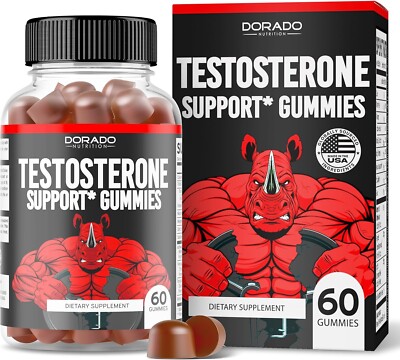 Testosterone Booster Gummies for Men (60 Count) Testosterone Supplement For Men