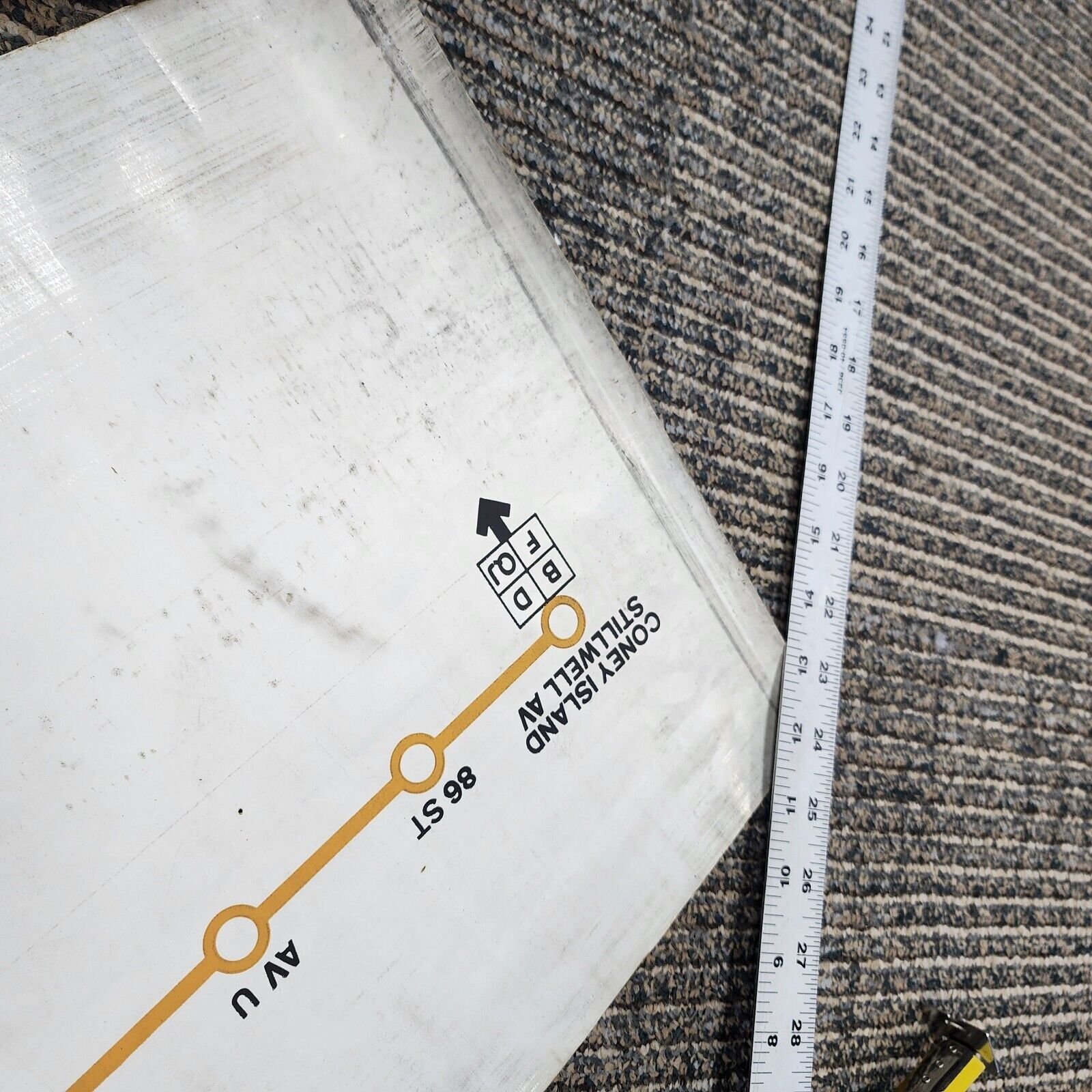 Vintage New York City Bus Subway Roll Sign Map Coney Island N Line Transit Art