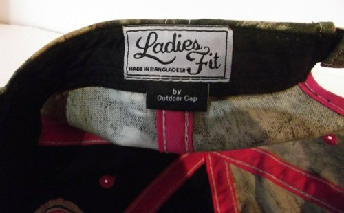 Mossy Oak Hat Cap Camo Pink OSFM Womens Adjustable Hook & Loop Vintage Look - Picture 7 of 7
