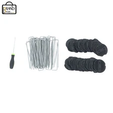 50 Pcs 6In High Quality Galvanized Landscape Pins Staples W/ Gasket Washer Caps