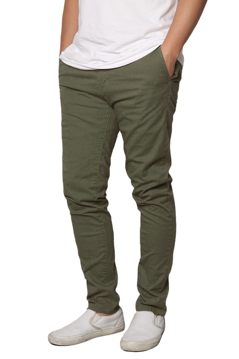 Men's Casual Slim Fit Stretch Chino Pants Trousers Size 28 Men's Casual Slim Fit Stretch Chino Pants Trousers Size 28