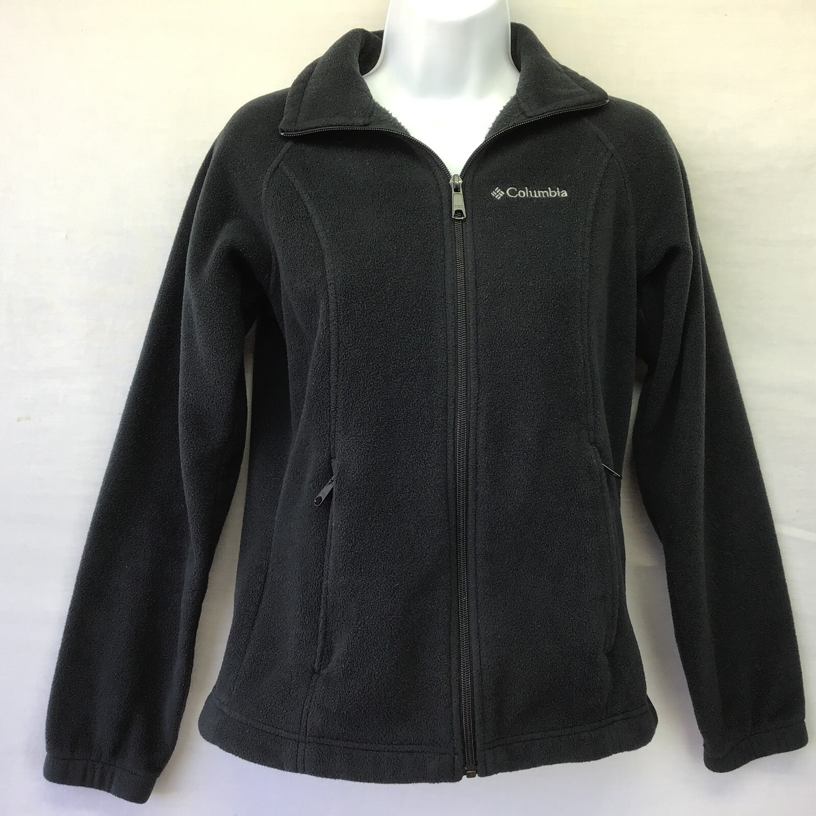 Columbia Women's Jacket Black Full Zip Dual Pocket Lightweight L/S