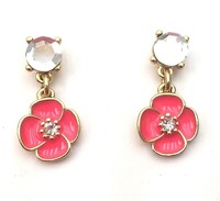 Kate Spade York Crystal / Pink Coral / Gold 120151 Drop Dangle Earrings $58 on sale Kate Spade York Crystal / Pink Coral / Gold 120151 Drop Dangle Earrings $58 on sale