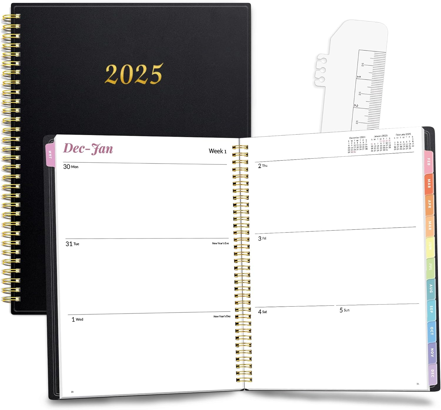 2025 Planner, Weekly ＆ Monthly Planner 2025, Jan. 2025 – Dec. 2025, 8.5