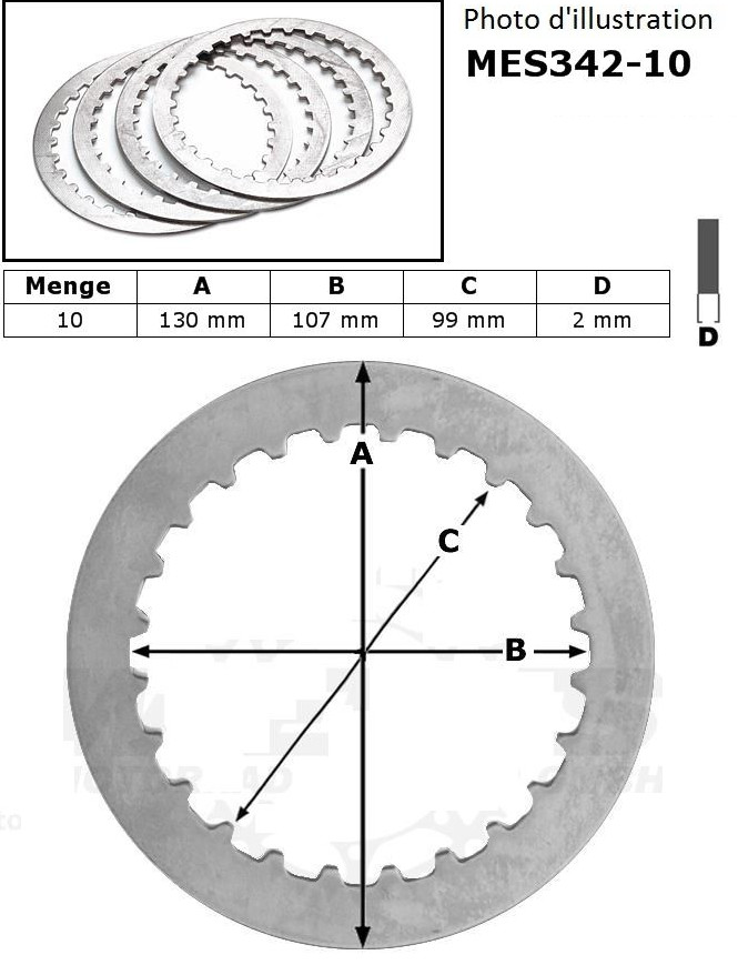 Disque d'embrayage lisse pour Suzuki RF 900 R et GSX 1100 en acier
