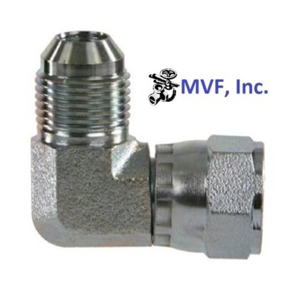1/4'' Male JIC x 1/4'' Female JIC 90° Swivel Elbow 316 Stainless  6500-04-04-SS