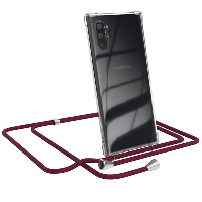 Für Samsung Galaxy Note 10 Plus Handyhülle zum Umhängen Kordel Tasche Kette Rot
